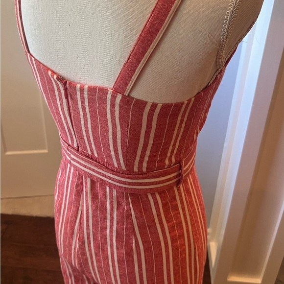 Ett:Twa Anthropologie Red  and White Striped Jumpsuit Size XS 100% Linen - Picture 10 of 11